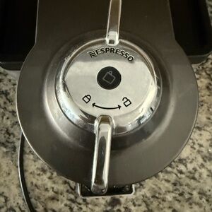 Nespresso Chrome and Black Coffee Maker